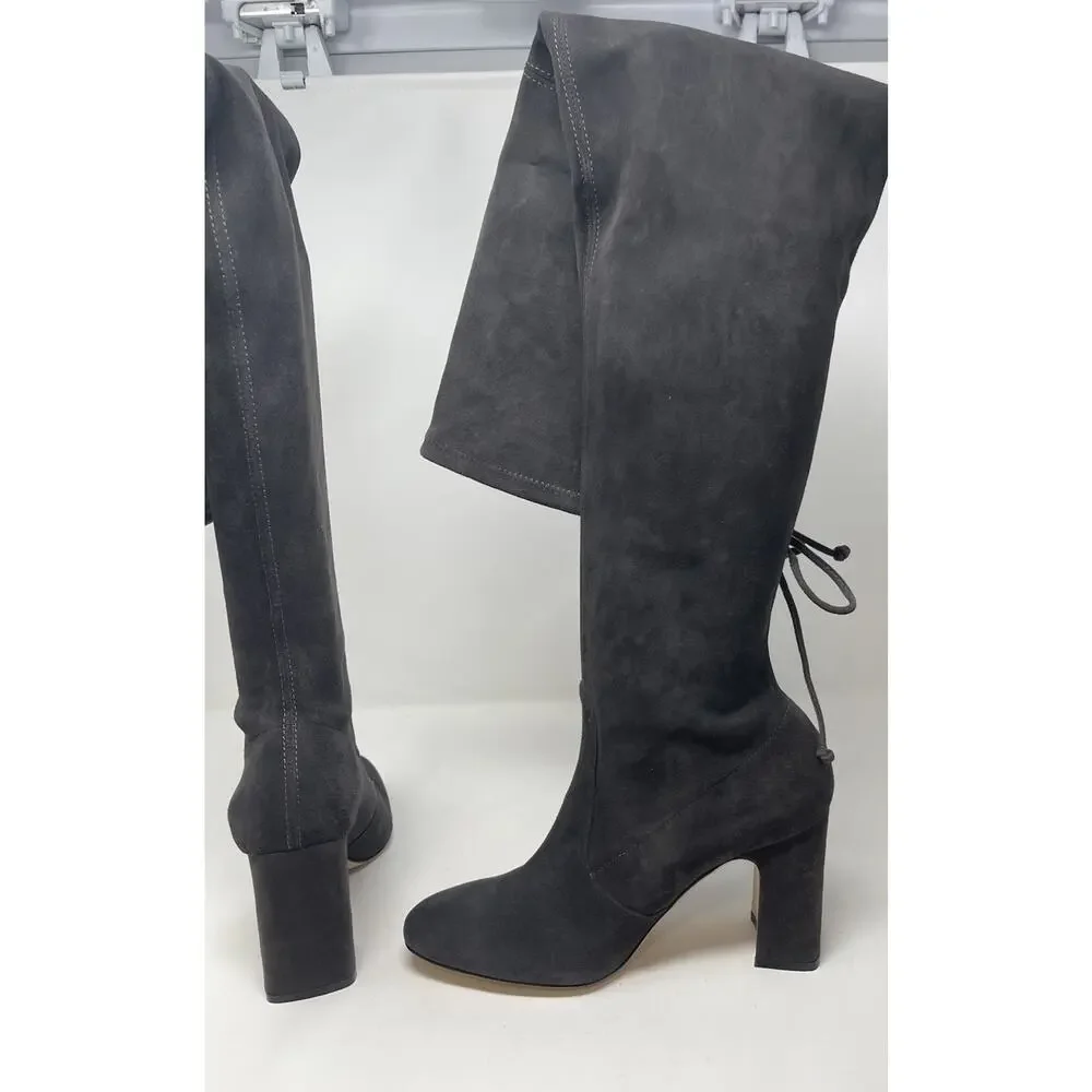 Stuart Weitzman Tipland Gray Suede Over the Knee-High Boots 9.5 - Picture 9 of 15